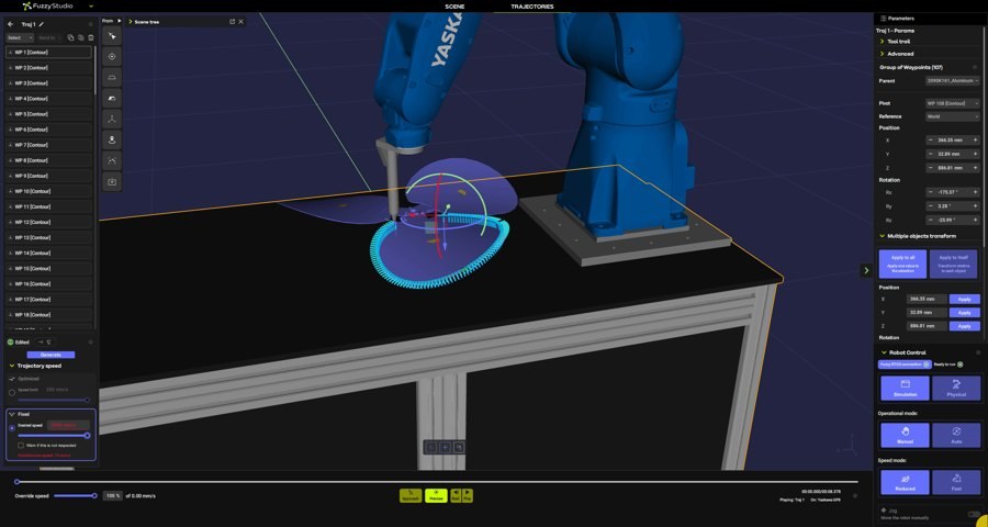 Fuzzy Studioのロボットシミュレーション画面